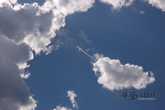Scenery - Jet flying over Yellowstone Sky