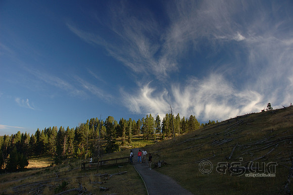 Scenery - Blue sky from the Mud Volcano Geothermal Area