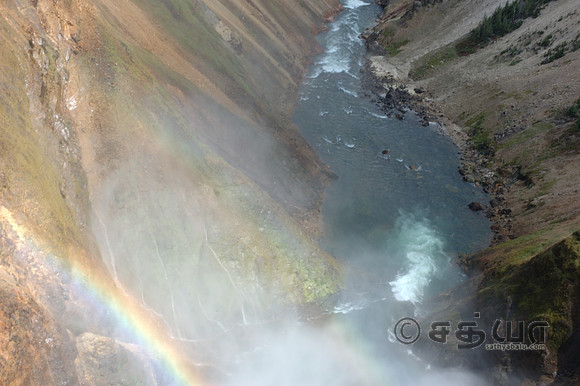 Scenery - Rainbow at Grand Canyon of the Yellowstone-Lower Falls