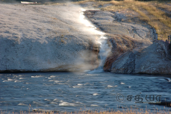 Midway Geyser Basin - Hot Spring flow into Firehole River